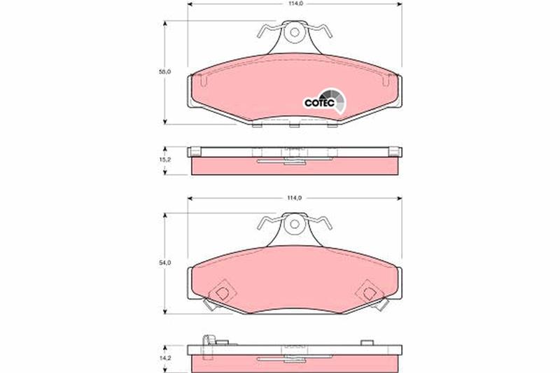 set placute frana,frana disc - TRW