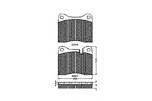 set placute frana,frana disc - TRW