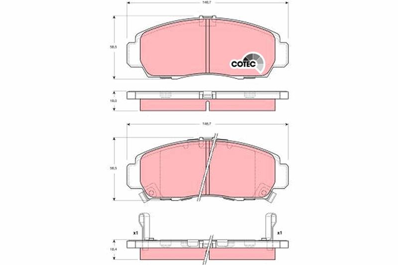 set placute frana,frana disc - TRW