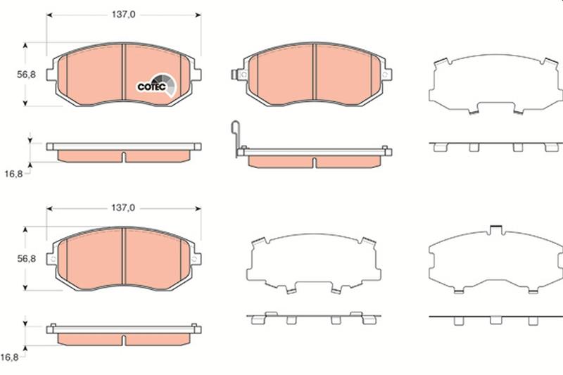 set placute frana,frana disc - TRW