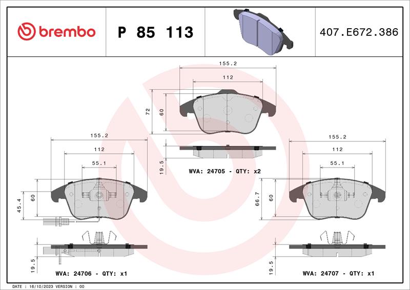 set placute frana,frana disc - BREMBO