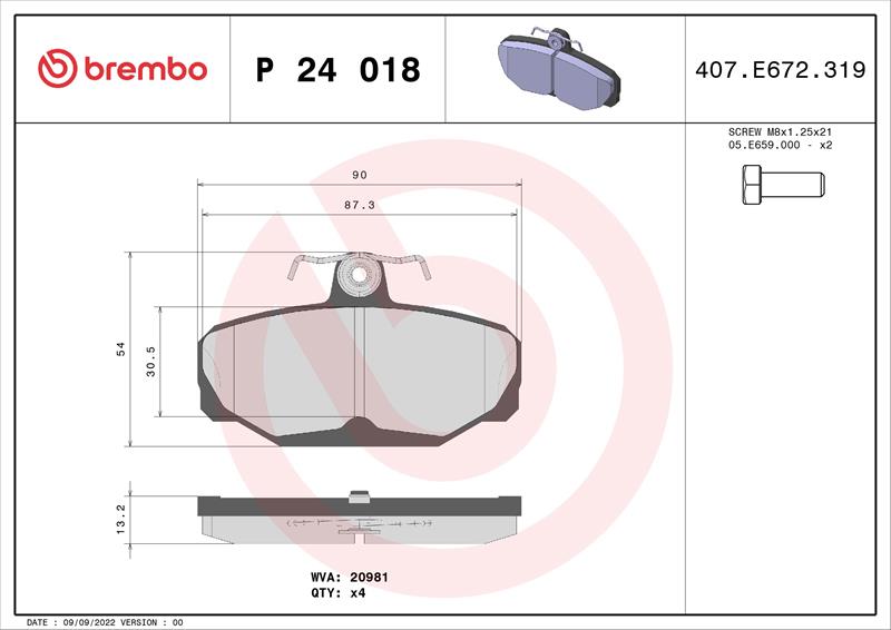 set placute frana,frana disc - BREMBO