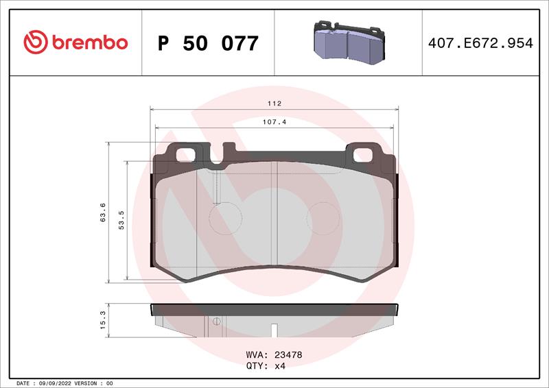 set placute frana,frana disc - BREMBO