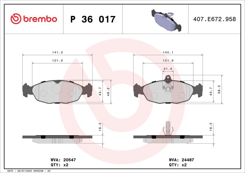 set placute frana,frana disc - BREMBO