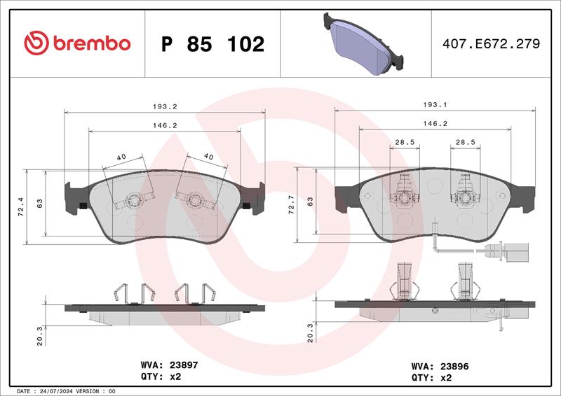set placute frana,frana disc - BREMBO