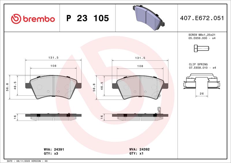 set placute frana,frana disc - BREMBO