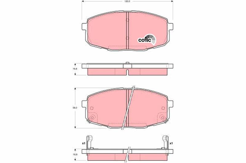set placute frana,frana disc - TRW