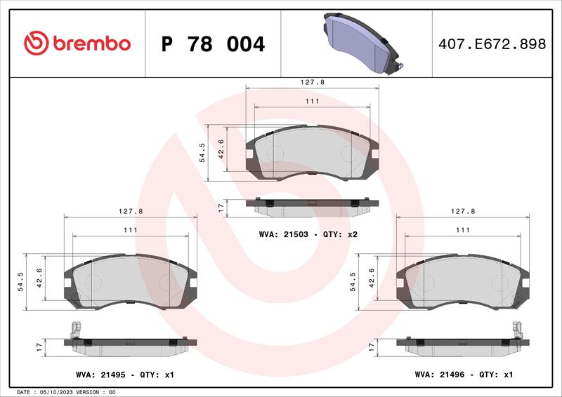 set placute frana,frana disc - BREMBO