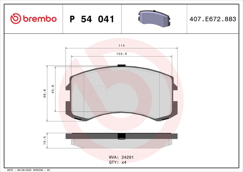 set placute frana,frana disc - BREMBO