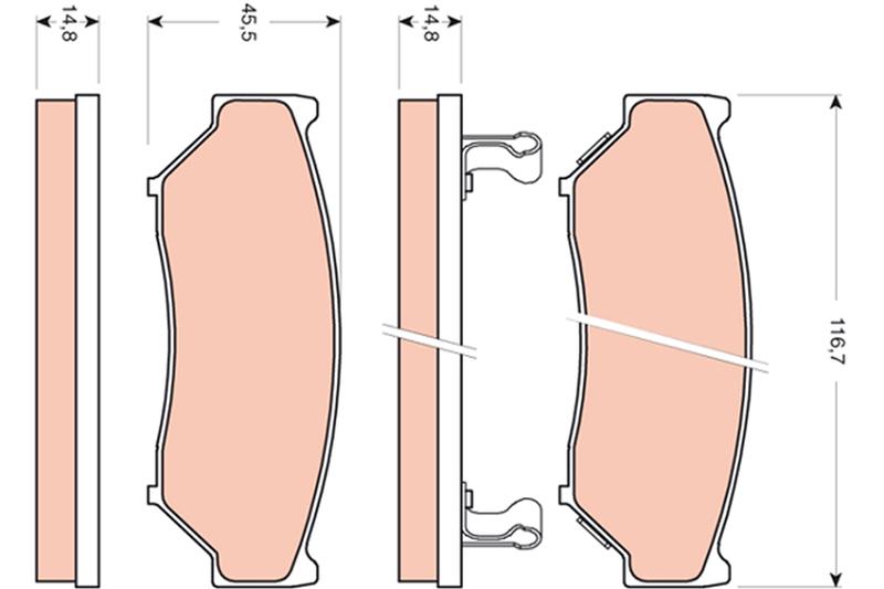 set placute frana,frana disc - TRW