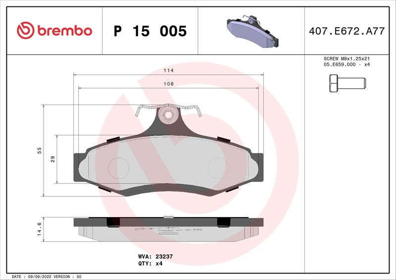 set placute frana,frana disc - BREMBO