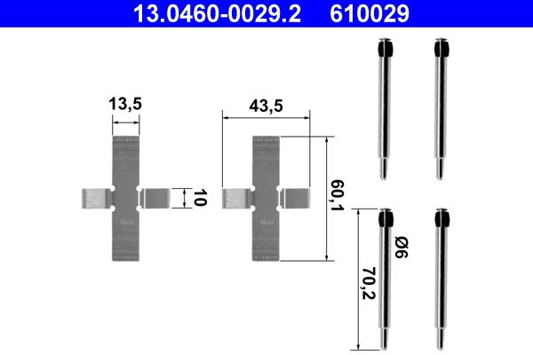 Set accesorii, placute frana - ATE