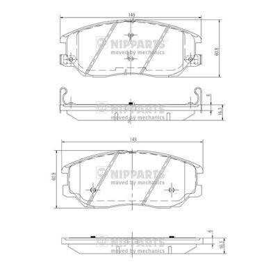 set placute frana,frana disc - NIPPARTS