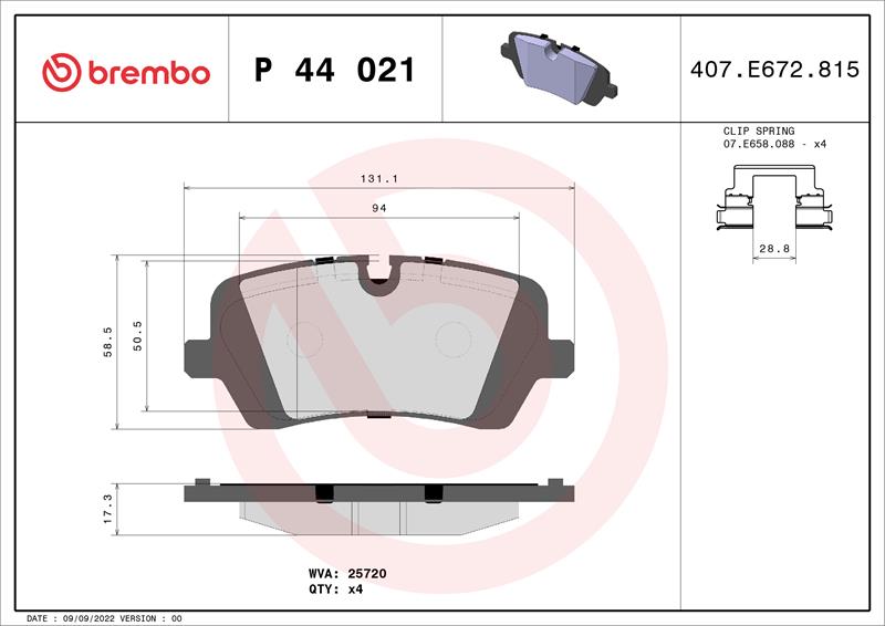 set placute frana,frana disc - BREMBO