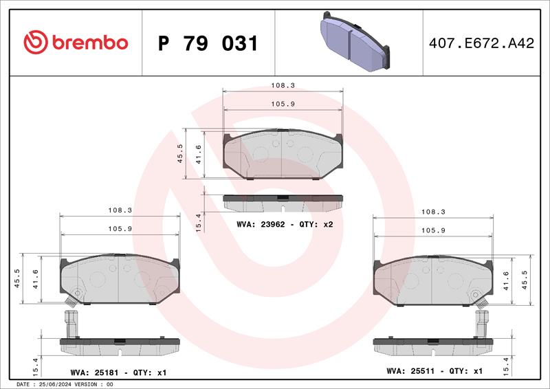 set placute frana,frana disc - BREMBO