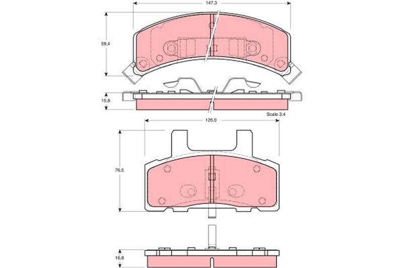 set placute frana,frana disc - TRW