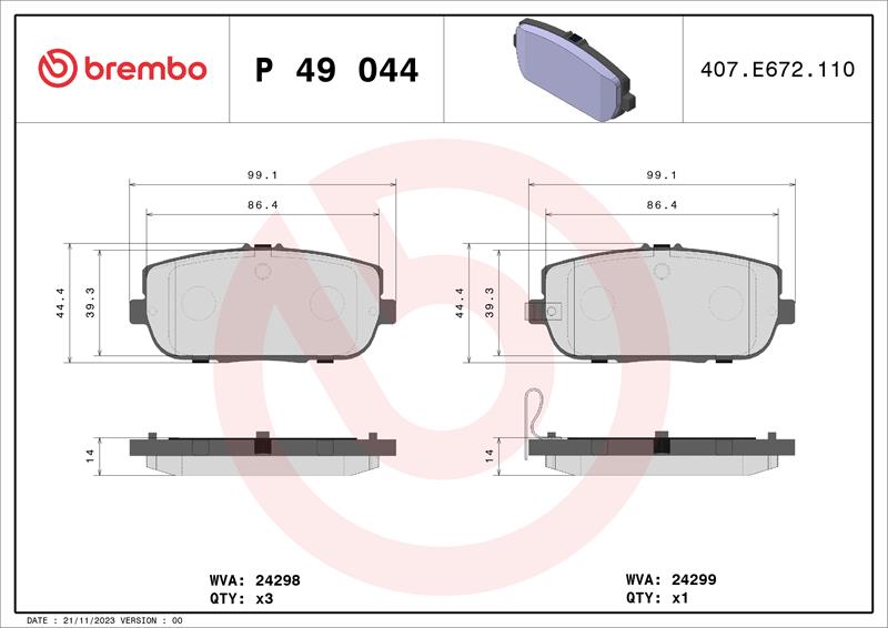 set placute frana,frana disc - BREMBO