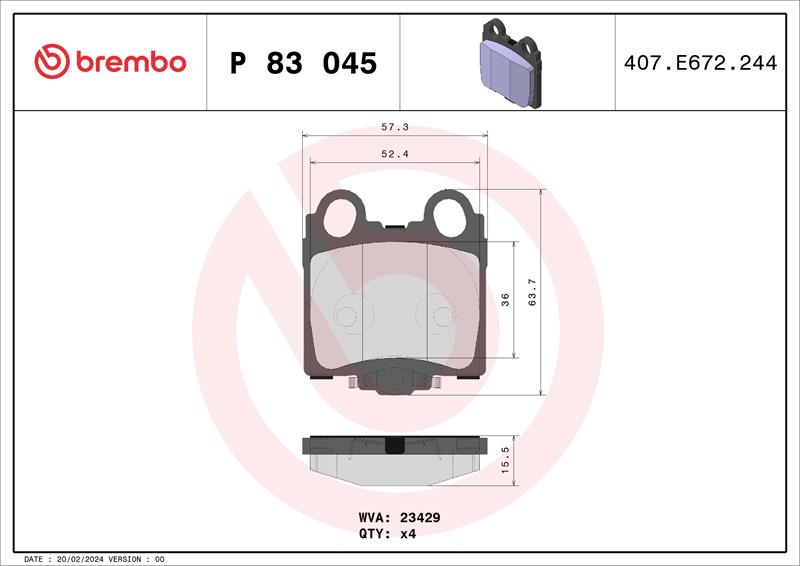 set placute frana,frana disc - BREMBO