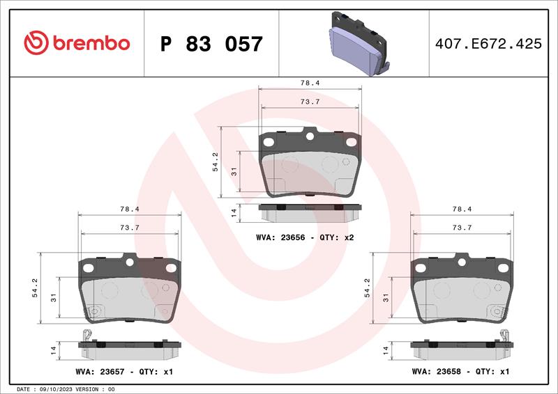 set placute frana,frana disc - BREMBO