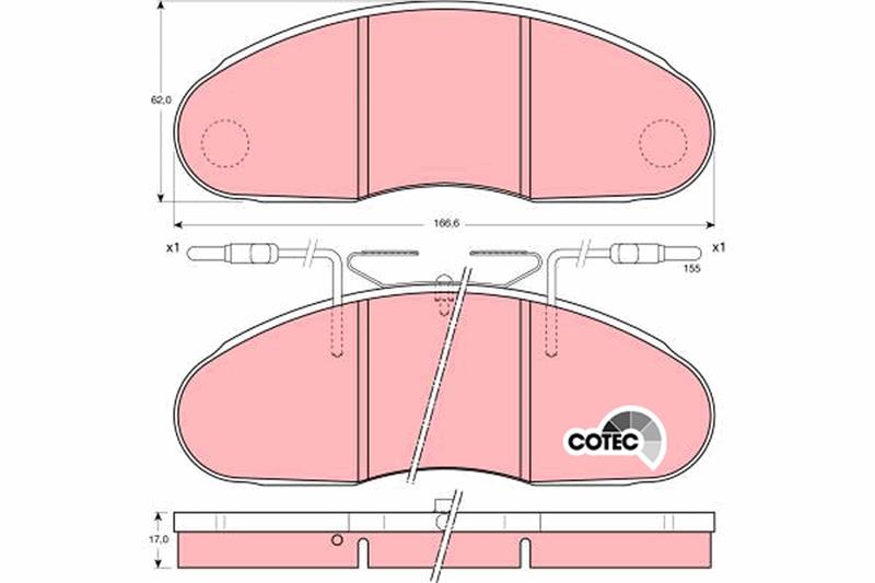 set placute frana,frana disc - TRW