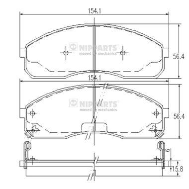 set placute frana,frana disc - NIPPARTS