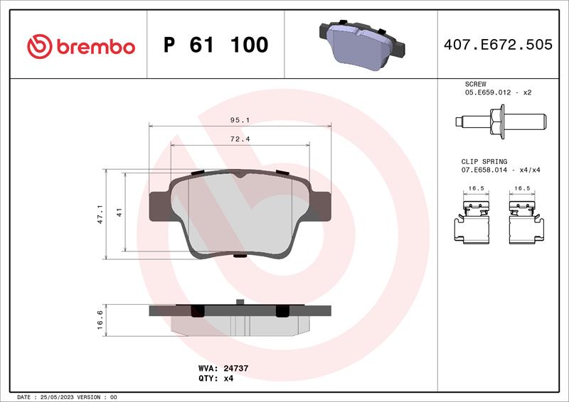 set placute frana,frana disc - BREMBO