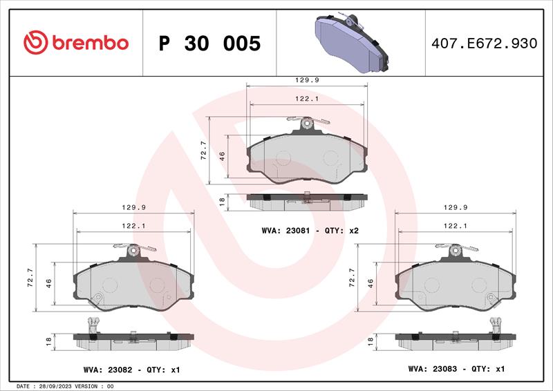 set placute frana,frana disc - BREMBO