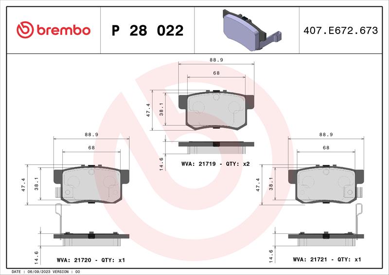 set placute frana,frana disc - BREMBO