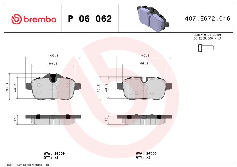 set placute frana,frana disc - BREMBO