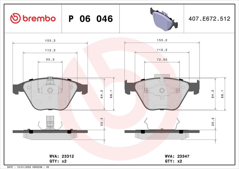 set placute frana,frana disc - BREMBO