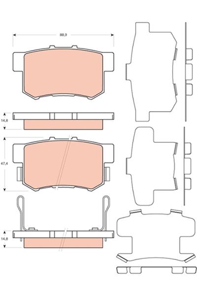 set placute frana,frana disc - TRW