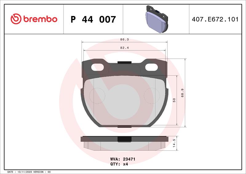 set placute frana,frana disc - BREMBO