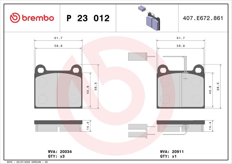 set placute frana,frana disc - BREMBO