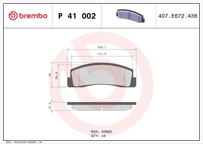 set placute frana,frana disc - BREMBO