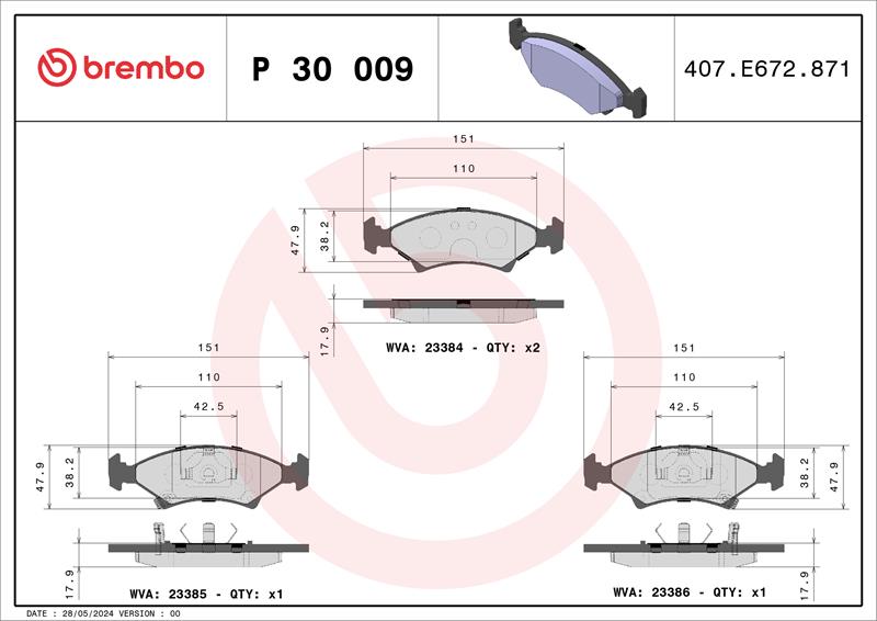 set placute frana,frana disc - BREMBO