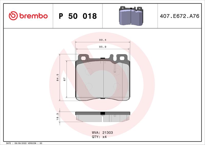 set placute frana,frana disc - BREMBO