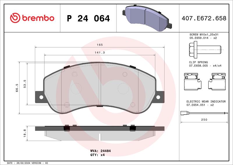 set placute frana,frana disc - BREMBO