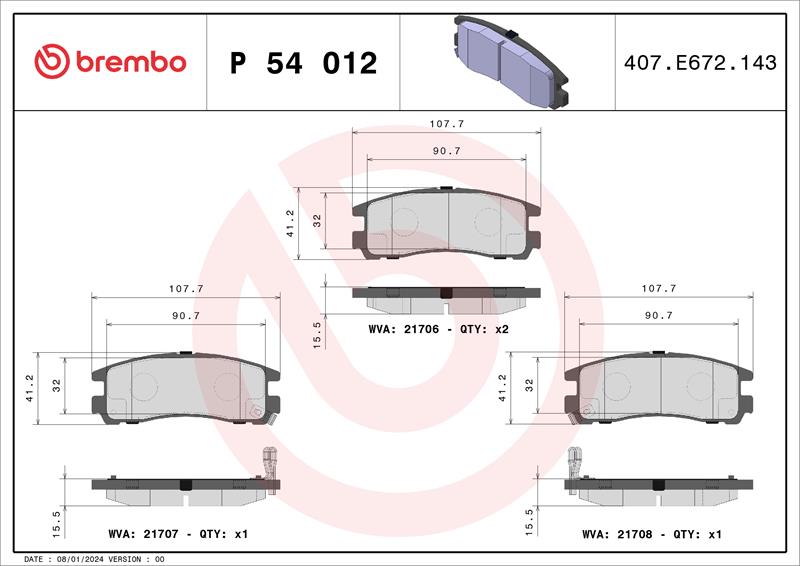 set placute frana,frana disc - BREMBO