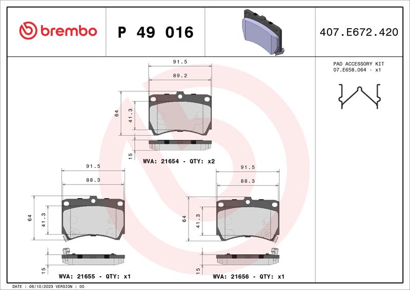 set placute frana,frana disc - BREMBO