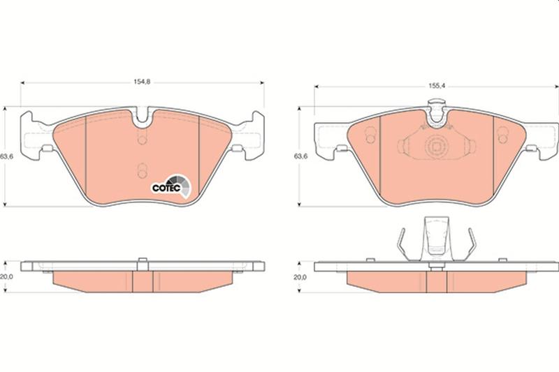 set placute frana,frana disc - TRW