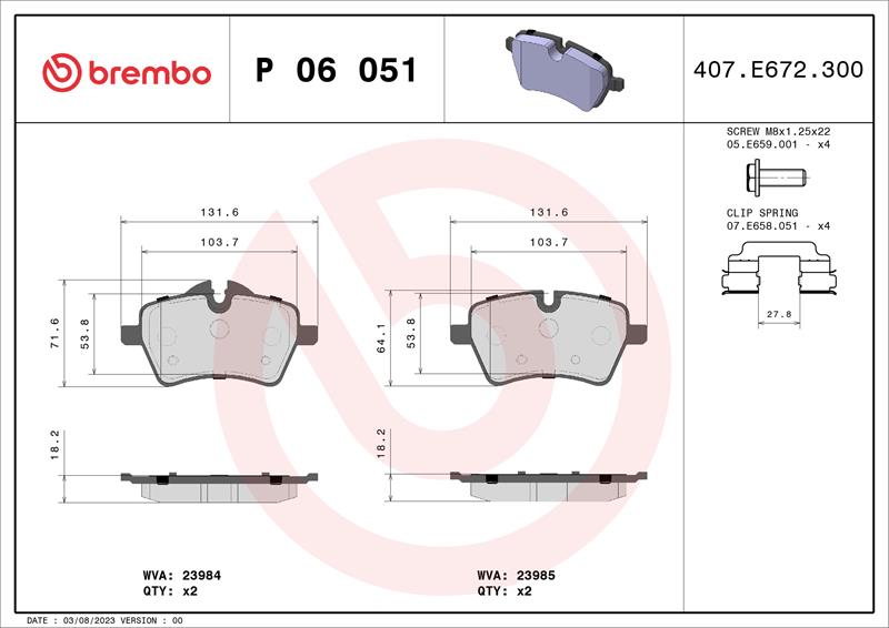 set placute frana,frana disc - BREMBO