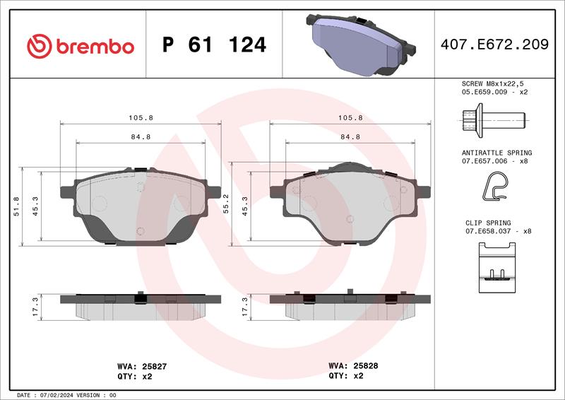 set placute frana,frana disc - BREMBO