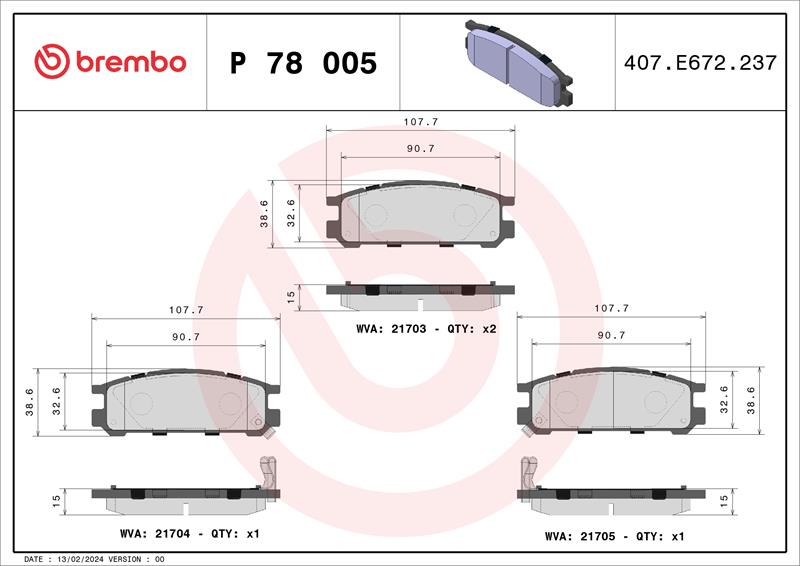 set placute frana,frana disc - BREMBO
