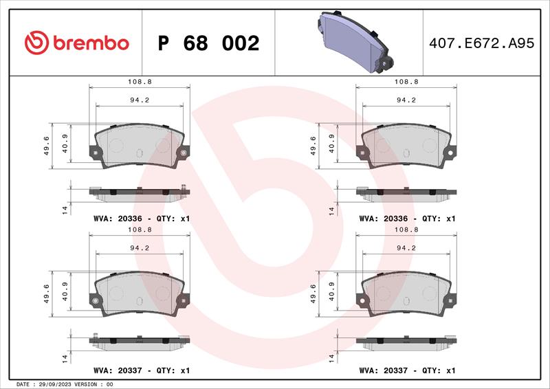 set placute frana,frana disc - BREMBO