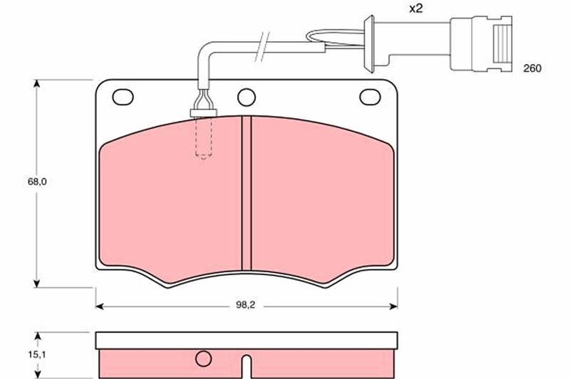 set placute frana,frana disc - TRW