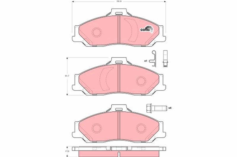 set placute frana,frana disc - TRW