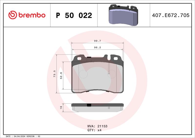set placute frana,frana disc - BREMBO