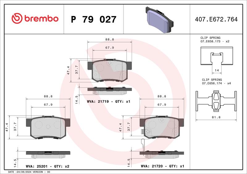 set placute frana,frana disc - BREMBO