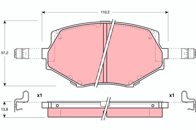 set placute frana,frana disc - TRW