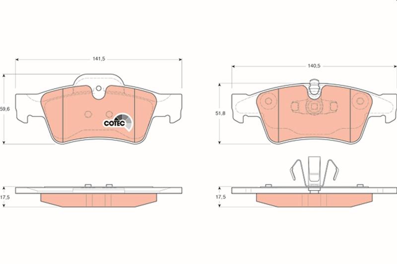 set placute frana,frana disc - TRW